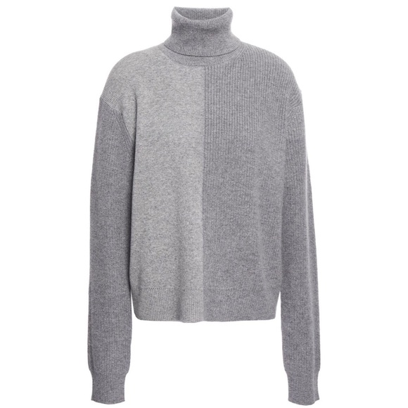 Theory Colorblock Cashmere Turtleneck 